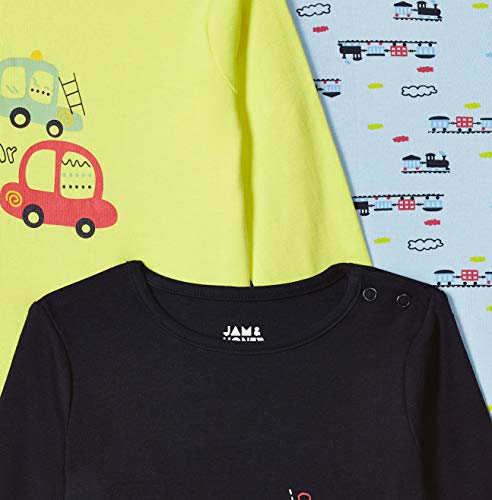 Image of Amazon Brand - Jam & Honey Baby Boy's Full Sleeves T-Shirt | 100% Cotton Printed Regular Fit T-Shirts | New Born Baby Clothes - 0 to 24 Months (Pack of 3)