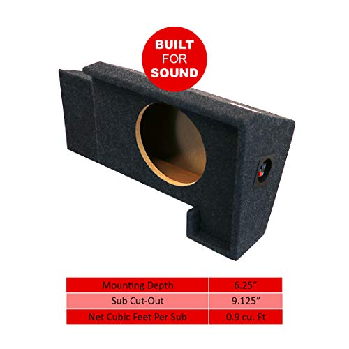 Bbox A101-10CP Single 10\" Sealed Carpeted Subwoofer Enclosure - Fits 1988 - 1998 Chevrolet / GMC Full Size Pickup Extended Cab - Thumbnail 2