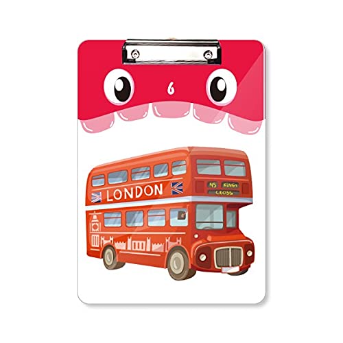 Dossier à tête plate A4 bus londonien pour prendre des notes en classe