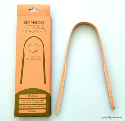 Image of Bamboo Tongue Cleaner for Adults Eco Friendly Natural Tongue Scraper Wooden Oral Care Tool Biodegradable Hygiene Cleaner