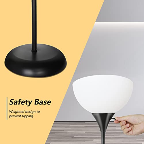 Standing Lamp, Floor Lamp, Led Floor Lamp With 3 Levels Dimmable Brightness, Drop-Resistant White Lampshade, Rotary Switch, Industrial Metal Floor Lamp For Living Room Bedroom Study Office Kid’s Room #TOP3