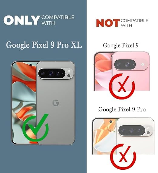 Image of Jkobi Lifetime Anti-Yellow MagSafe Compatible Clear Back Cover Case for Google Pixel 9 Pro XL (Sleek Hard Crystal | Shockproof and Camera Protection)