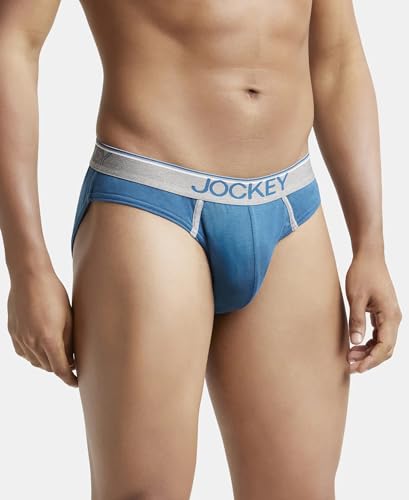 Image of Jockey 8044 Men's Super Combed Cotton Rib Solid Brief with Ultrasoft Waistband (Pack of 2)