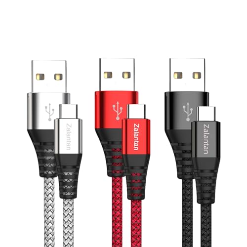 Extra long USB C Cable 3Pack 3M/10FT Type C Fast Charging Cable Braided for Samsung Galaxy S20 Plus S21 S22 S23 S10 S9 S8, A20E A50 A51 A70 A71,PS5,Switch,Huawei P40,LG,Google Pixel