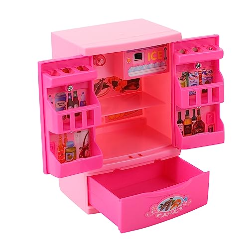 TOYANDONA 1 Pc Refrigerador simulado Toys Aparato de plastico Nevera Juguete refrigerador Educativo Juguete Divertido para Juguete electrodoméstico el plastico Rosa
