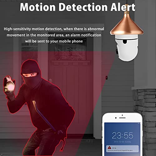 Tingkengse Light Bulb Security Camera, 2.4Ghz & 5G Wireless Wifi Outdoor, E27 Light Socket Security Camera,1080P Indoor For Home Built-In 355° Ptz & Smart Motion Detection ,Two-Way Audio #TOP3