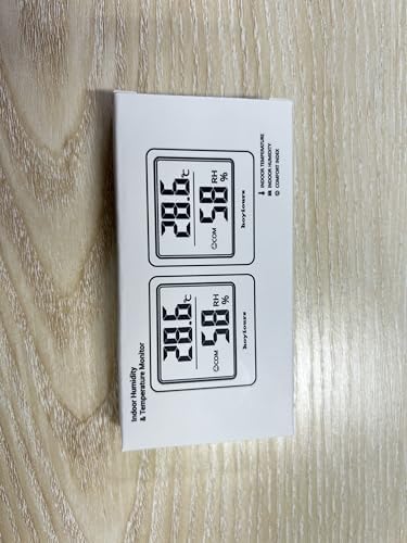 hoyiours Termometr wewnętrzny z higrometrem, 2 sztuki, cyfrowy termometr z funkcją odświeżania 3 s, wskaźnik uśmiechnięcia, mini miernik wilgotności powietrza do salonu, pokoju dziecięcego, biura,