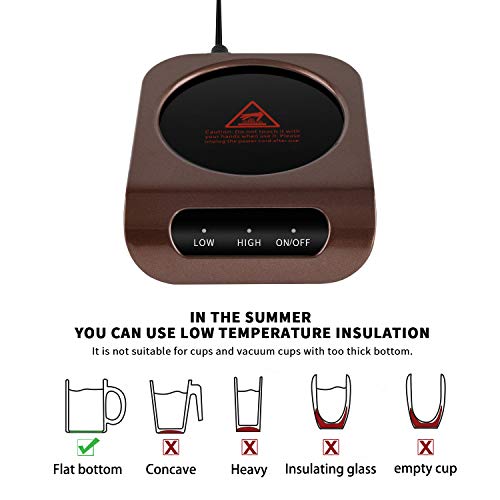 MENGMAOMAO Mug Warmer - Coffee Mug Warmer for Desk with Auto Shut Off, Easy to Use and Clean, Enjoy Warm Coffee Tea Milk & Tea Anytime at Home and Office 110V 35W Best Gift for Coffee Lovers - Thumbnail 3