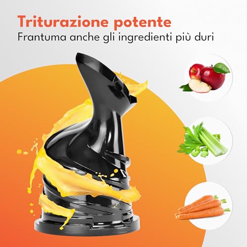 LEBENLANG Estrattore frutta e verdura - Incl. ricettario & grande apertura da 130 mm I 100% senza BPA I Slow Juicer machine Estrattori di succo a freddo I Centrifuga melograno professionale Entsafter - immagine 6