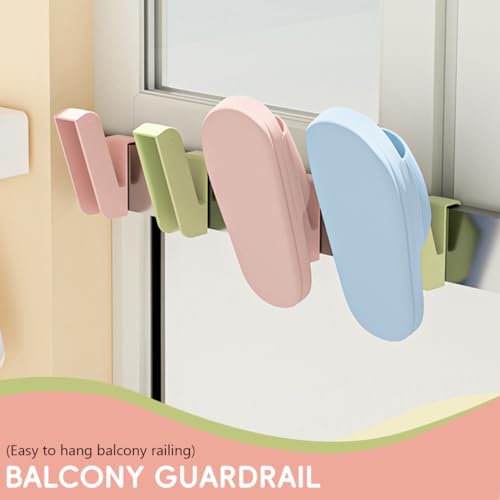 Image of Zibuyu Shoe Drying Rack for Footwear, Space-Saving Hanging Organizer with Non Slip Hooks, Lightweight Durable Shoe Care & Accessories Holder for Slippers Leather Shoes Heels and Sandals