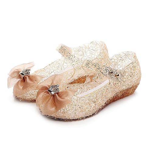Emin Fille Chaussures de Princesse Reine des Neiges Elsa Talons Hauts Enfants Chaussures Cristal Ballerines Chaussures Sandales Déguisement Fête Halloween...