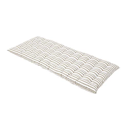 HOMESCAPES Coussin pour Banc de Jardin, Matelas de Sol, Coussin pour Banquette extérieure 2 Places, Coton - 108x42 cm - Rayures Grises