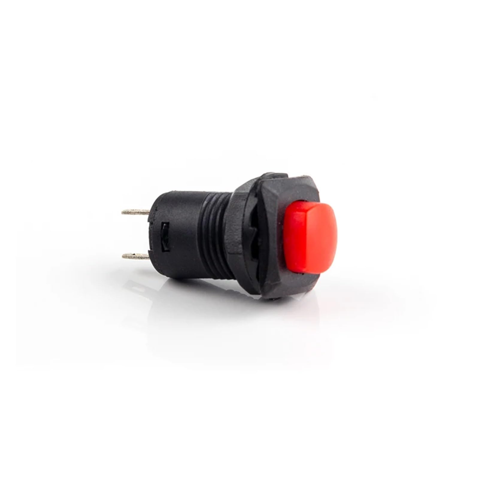POWTAXBJGD 10 Pcs/lot DS-425 DS-426 Self-Locking 2 Pin 250V 1.5A Push Button Switch Tactile Tact Switch Direct Patch Metal Interruptor M12(10 Red,Self-Reset)