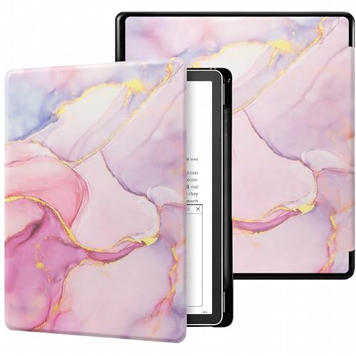 Image of ProElite Case Cover for Kindle Scribe 10.2 inch Case, Slim Smart Flip case Cover for Amazon Kindle Scribe 10.2 inch with Pen Holder, Marble Pink
