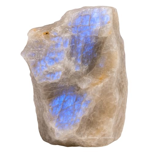 Image of Amazing Gemstone Sun Moonstone Raw Crystals and Healing Stones, Natural Rocks for Tumbling and DIY Raw Stones and Crystals (2 Pieces)