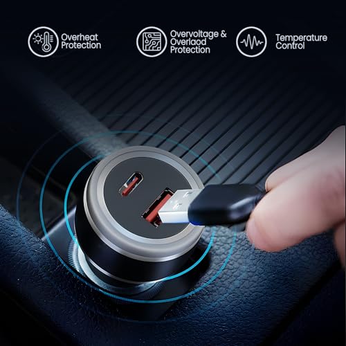 Image of AILKIN 145W Fast Charging Car Charger,Dual Output 100W QC + 45W PD Type C Car Adapter,Quick Car Charging Compatible with All Cars for iPhone & Android Smartphone,Smartwatch,Earbud,Power Bank & More
