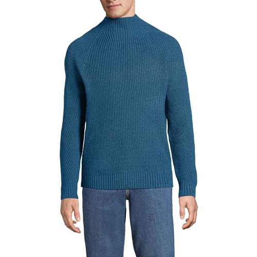 Lands' End Men's Long Sleeve Shaker Mock Neck Sweater