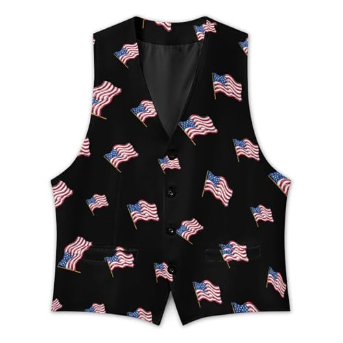 U.S. Flag Men's Suit Vest Casual Formal Dress Vests Business Waistcoat3