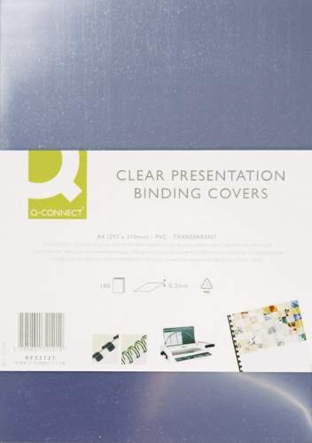 Preisvergleich Produktbild Einbanddeckel A4 250mic transp CONNECT KF24011 100St. Kristallklare Umschlagfolie für Plastik- und Drahtbindung. Abdeckfolie.