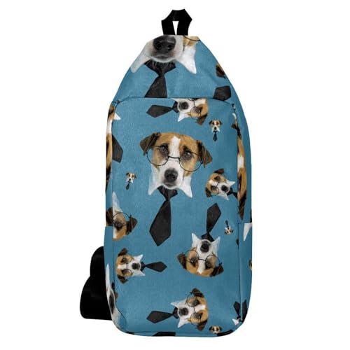 Sac à dos à bandoulière Jack Russell motif chien multicolore sacoche poitrine homme femme