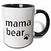 3dRose 3dRose Mama bear - Two Tone Black Mug, 11oz (mug_123095_4), , Black/White