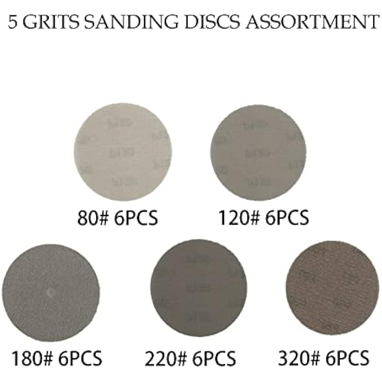 MAXXT 5 Hook & Loop DA Sander Backing Plate Pad 30 Sandpaper, Dual-Action Random Orbital Sanding Pad - Low Profile Edge, Medium Density - for MAXXT Brushless Orbit Sander R7303
