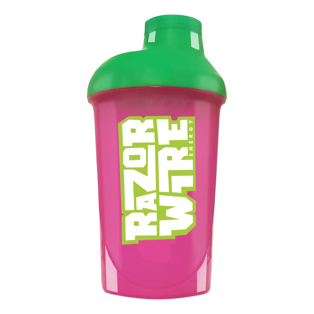 Razor Wire Fusion 500Ml Energy Retro Shaker Bottle, 500Ml Protein Shaker Dishwasher, Microwave And Freezer Safe - Fusion