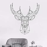 Geometrische Hirschkopf Hirsch Hirschgeweih Jagd Wandtattoo Origami Vinyl Aufkleber Tierwand Dekoration Mode Dekoration