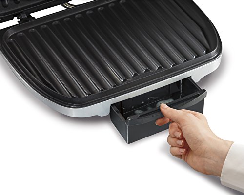 Hamilton Beach Electric Indoor Grill, 6-Serving, Nonstick Easy Clean Plates, Silver (25371) #TOP2