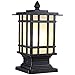 Produktbild Schwarze Außenterrasse Außenlampe außen wasserdicht IP44 quadratische Säule aus Aluminiumdruckguss Säule Licht Laterne Victoria Antirust Regenschutzglas Lampenschirm Veranda Straßenlaterne