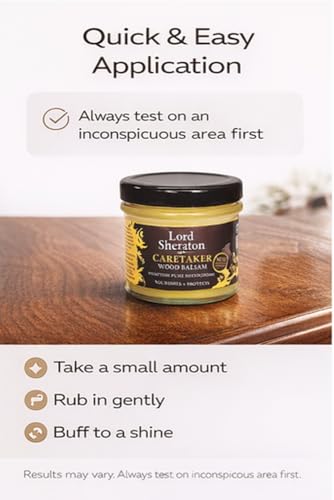 Lord Sheraton Caretaker Wood Balsam 125ml Clear– Natural Beeswax Enriched Polish for Wood Furniture – Cleans, Nourishes & Protects for a Lasting Shine