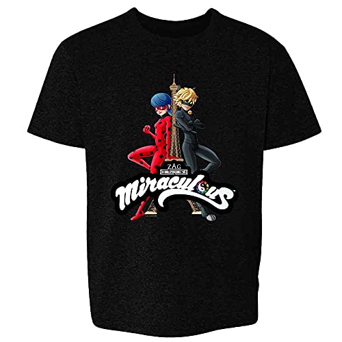 Pop Threads Miraculous Ladybug and Cat Noir Merch Eiffel Tower Youth Kids Girl Boy T-Shirt