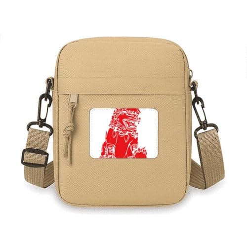 Pochette téléphone portable Lion rouge de Chine mini sac à main femme bandoulière pas encombrant
