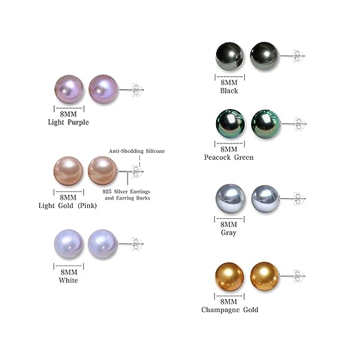 7 Pairs Pearl Earrings 925 Sterling Silver Pearl Stud Earrings Studs For Christmas Women Gifts Hypoallergenic Week Earrings4