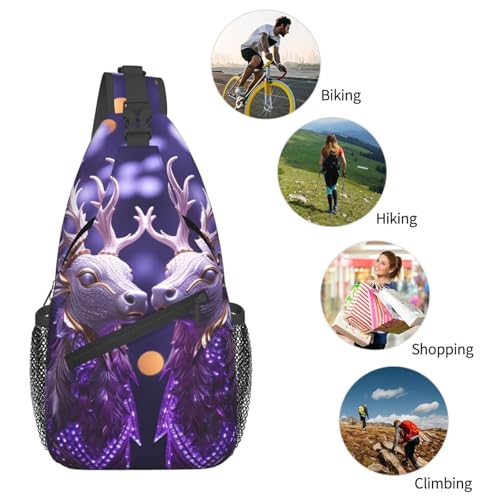 Bolso tipo sling unisex negro para viaje y senderismo miniatura 5
