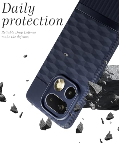 Image of WOW IMAGINE Back Cover for Realme 16 Pro 5G with Hexa Cube Design | Ultra Slim Soft Rubberised Case | Inner Velvet Fabric | Flexible Mobile Case | Camera Protection - Blue