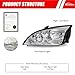 ADCARLIGHTS 2005-2007 Ford Focus Headlight Assembly for 2005 2006 2007 Ford Focus Clear Lens Chrome Housing with Clear Reflector Headlamp Replacement Left and Right Pair