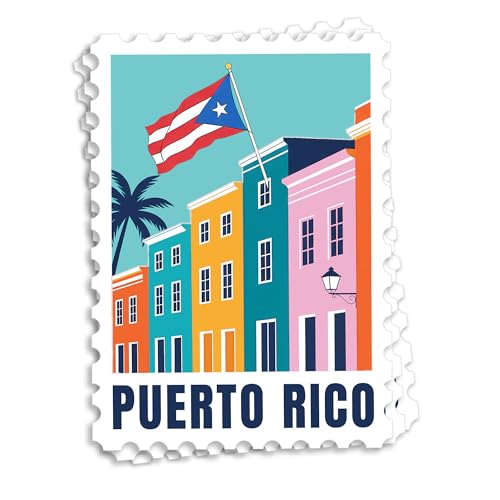 (3Pcs) 2 Puerto Rico Sticker Stamp Country Flag Island Mountains Traveling Travel Lovers Holiday Waterproof Vinyl Sticker for Laptop Water Bottle Tumbler Accessory Hard Hat Decal Gifts 2 Inches
