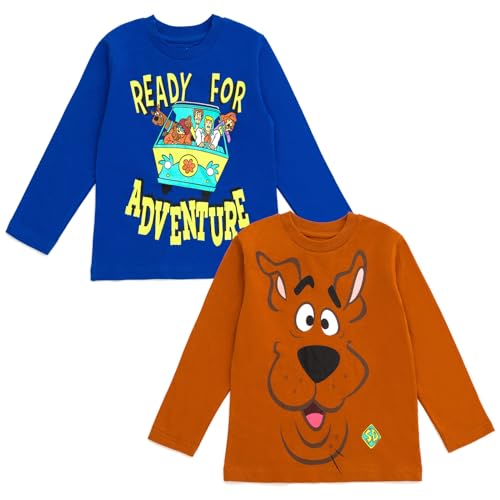 Scooby-Doo! 2 Pack Long Sleeve T-Shirts Toddler to Big Kid Sizes (2T - 14-16)