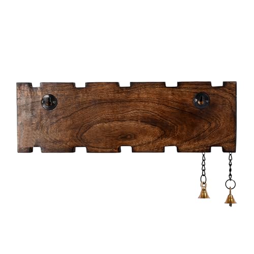 Image of Aakriti Art Creations Dhokra Doorway Handcrafted Dhokra Brass Art Solid Wood Nameplate for Home Entrance | Customised Name Plate for Home Entrance Outdoor | Wooden Name Plate for Home Entrance |