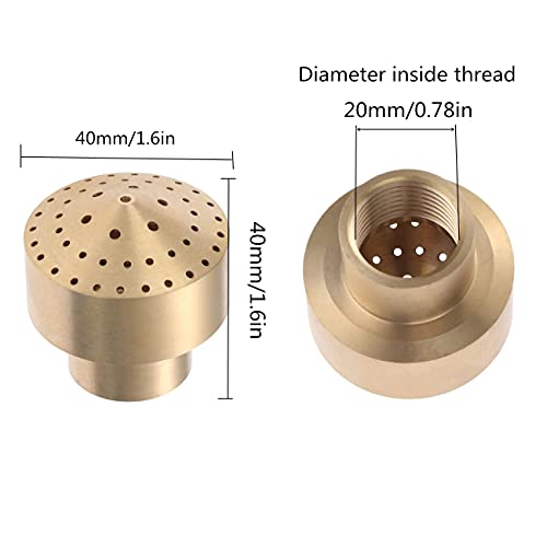 Hicello Water Fountain Nozzle Spray, 1/2" Brass DN15 Sprinkler Head, Pond Column Water Spray Head for Garden Pool Amusement Park Museum Library - Thumbnail 2