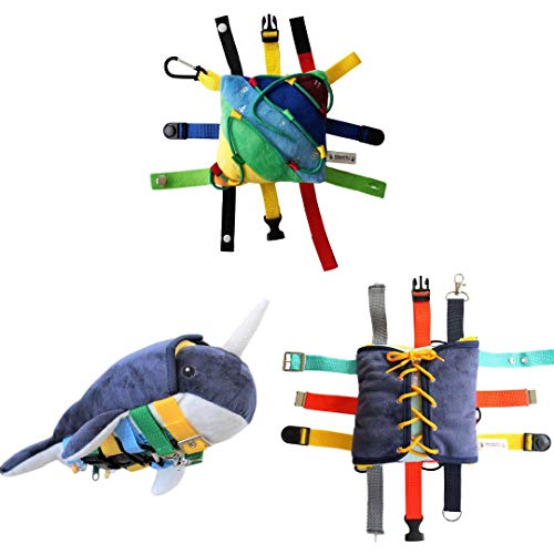 SENSORY4U Sensory Buckle Pillow Fine Motor Development Toy Activity (Pack of 3) Try All of Our Learning Skills Pillows