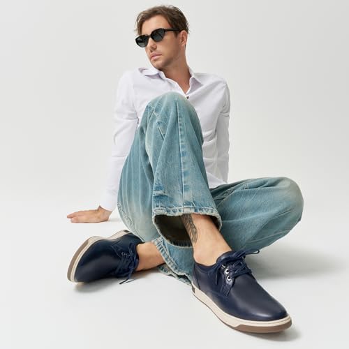 Image of Jousen Men's Fashion Sneakers Classic Retro Casual Shoes for Men Breathable Business Dress Sneaker