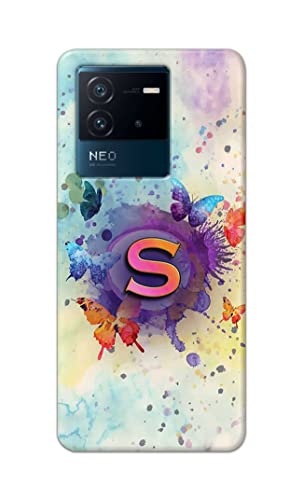 Image of PRINTFIDAA� Printed Hard Back Cover Case for Vivo iQOO Neo 6 5G Back Cover (Alphabet S) -2808