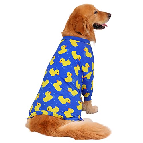 Hde Dog Pajamas One Piece Jumpsuit Lightweight Dog Pjs Shirt For M-3Xl Dogs Ducks Blue - 3Xl #TOP3