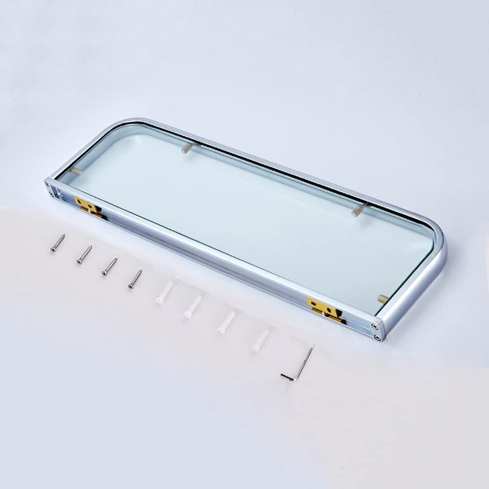 Estantería De Cristal para Baño, Estantes De Pared, Vidrio Templado, Organizador De Almacenamiento para Ducha, Estante De Almacenamiento Colgante De Cobre Croma