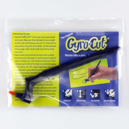 Gyro-Cut Original Safe & Precise Craft Cutting Tool with 360 Rotating Cutting Nib & Dual Bearings for Paper Mylar Vinyl & Mor (Gyro-Cut Only)