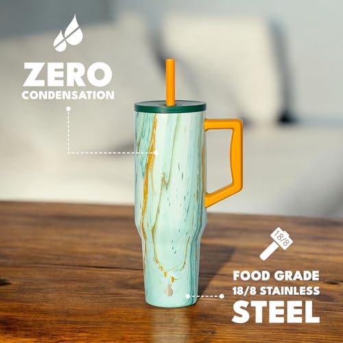 Image of Elemental Spill Proof 40oz Insulated Tumbler with Handle & Straw Travel Mug