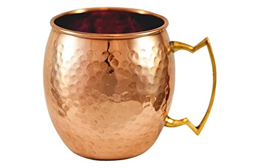 Zap ImpexPure Copper Moscow Mule Cup, no Coating, Hammered Copper, Great for Entertaining Any Chilled Beverage Dazzling and bar or Home, Great bar Gift