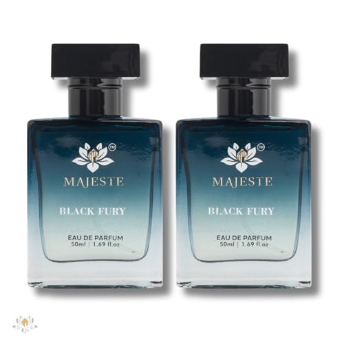 Image of BLACK FURY Unisex Eau De Parfum luxury Liquid Perfume With Lemon, Sage, Black Amber, Patchouli, Premium, Long Lasting, Citrus & Spicy Woodiness, 50ml - Pack of 2